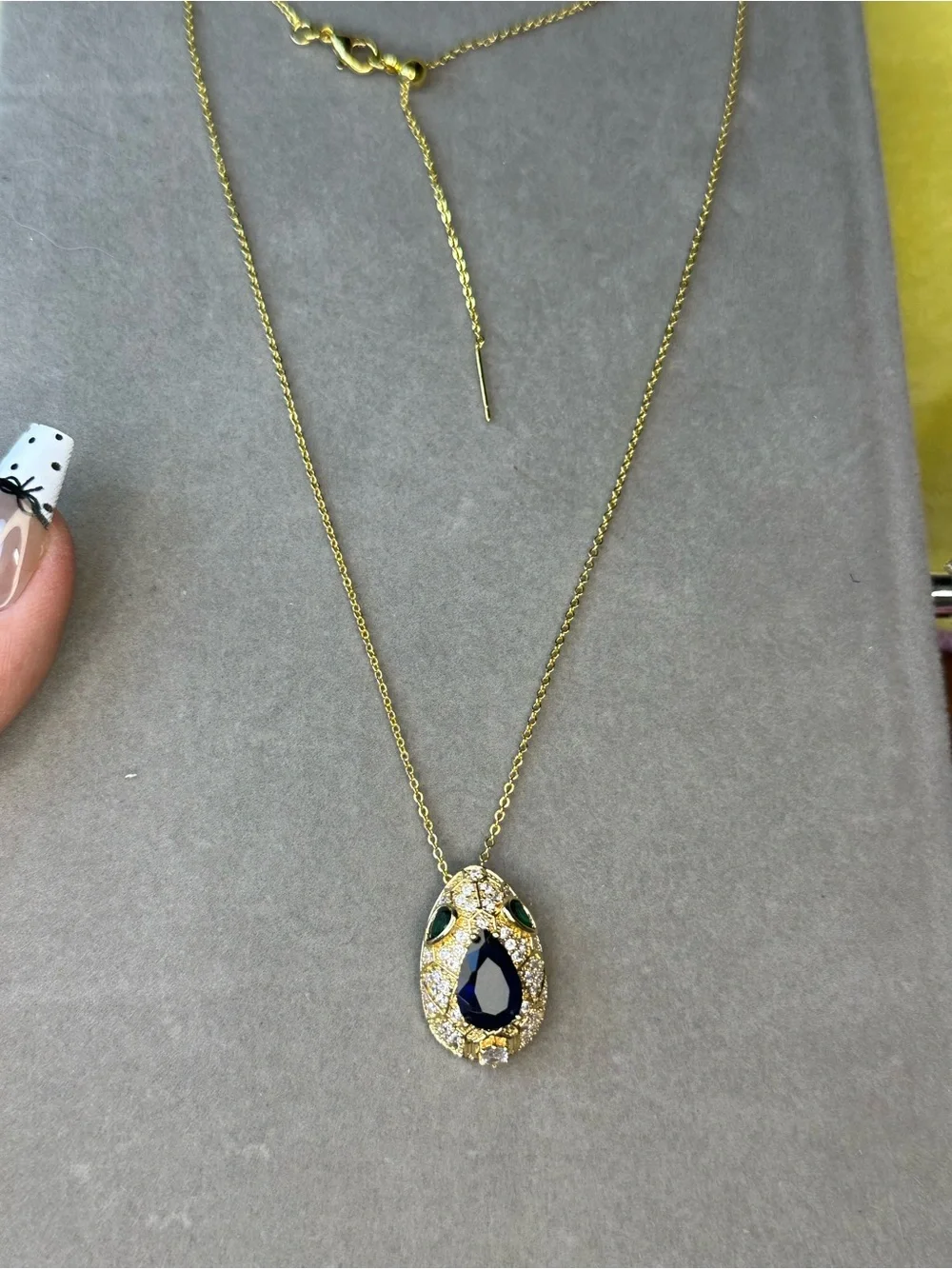 Zircon snake head brooch high-end necklace